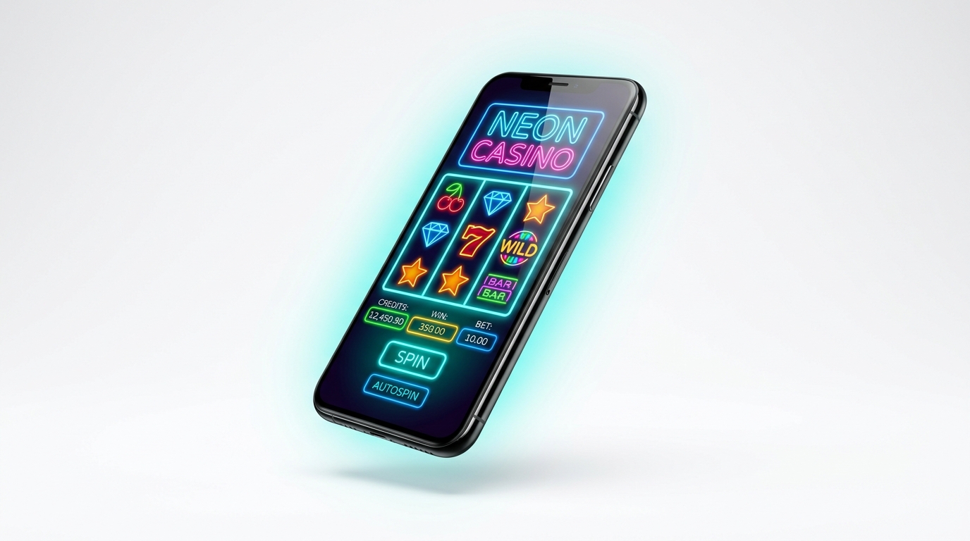 Bahsegel mobil uygulama — akilli telefonda neon casino slot arayuzu